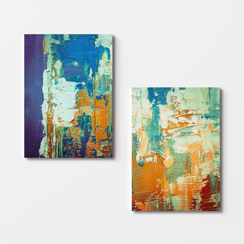Falikép szett, 2 db, sokszínű festményt ábrázoló, 70x100 cm - Butopêa termék 2. képe